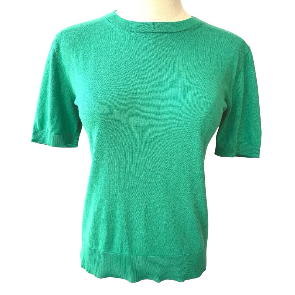 Vineyard Vines Cashmere Luxe Soft Short Sleeve Sweater Sea Green Silk Cotton S - Picture 4 of 11